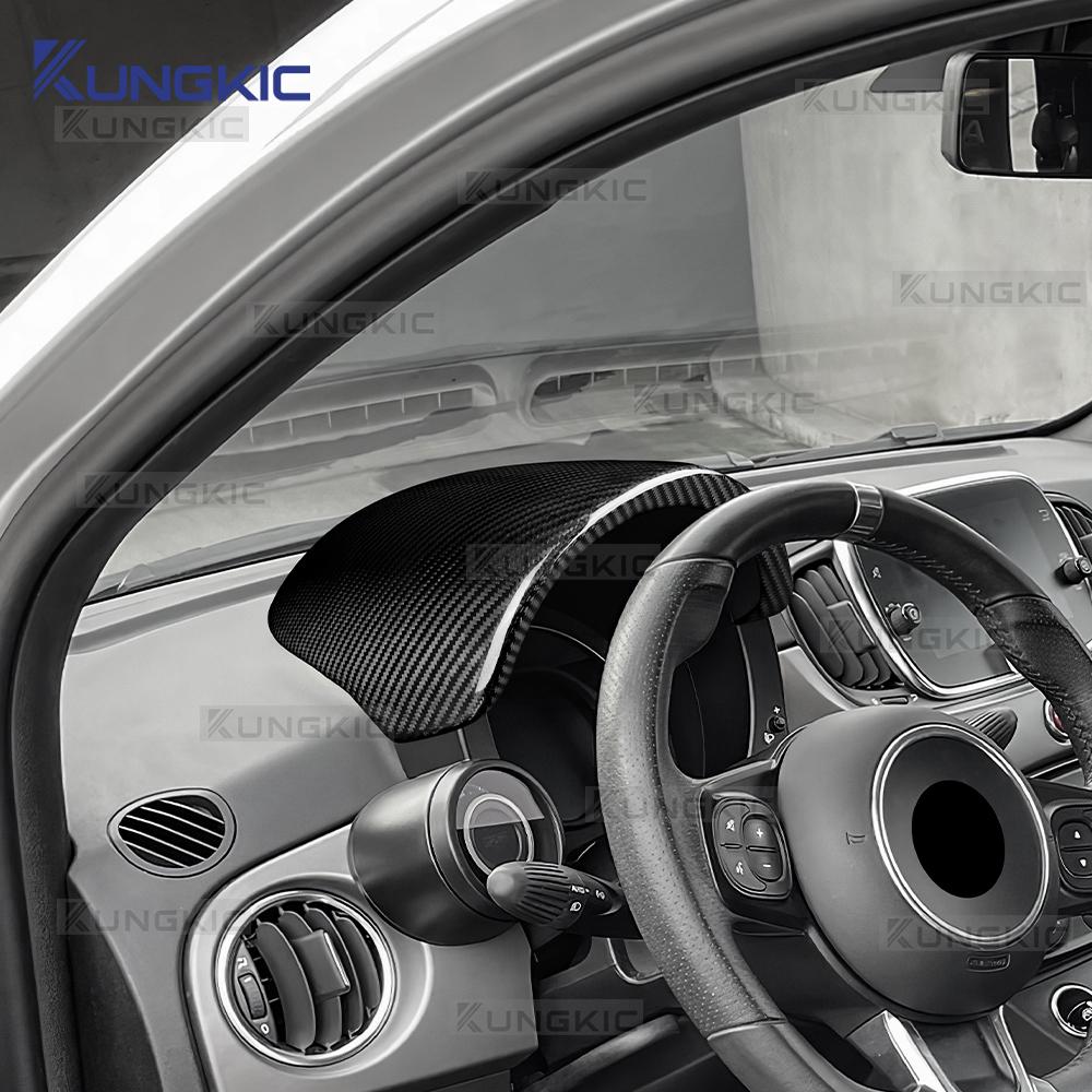 For Abarth 595 695 2012-2019 2020 2021 2022 2023 2024 Real Hard Dry Carbon Fiber Sticker LHD Car Dashboard Speedometer Panel