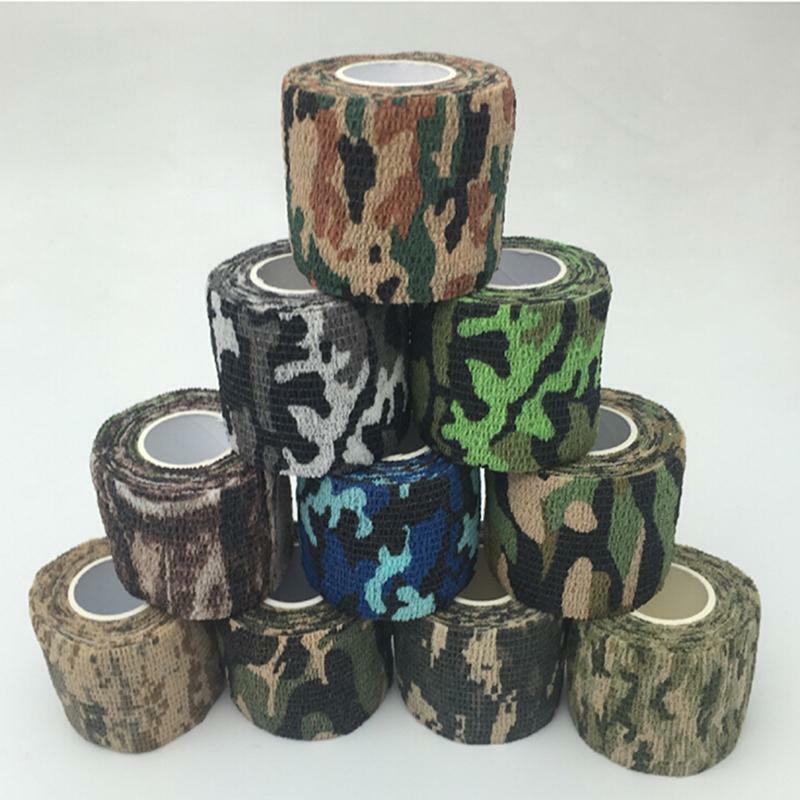1PC/3PCS Outdoor Camouflage Tape Wrap Self-Adhesive Telescopic Multifunctional Non-Woven Stretch Bandage Tape Accessories For Camping Hunting