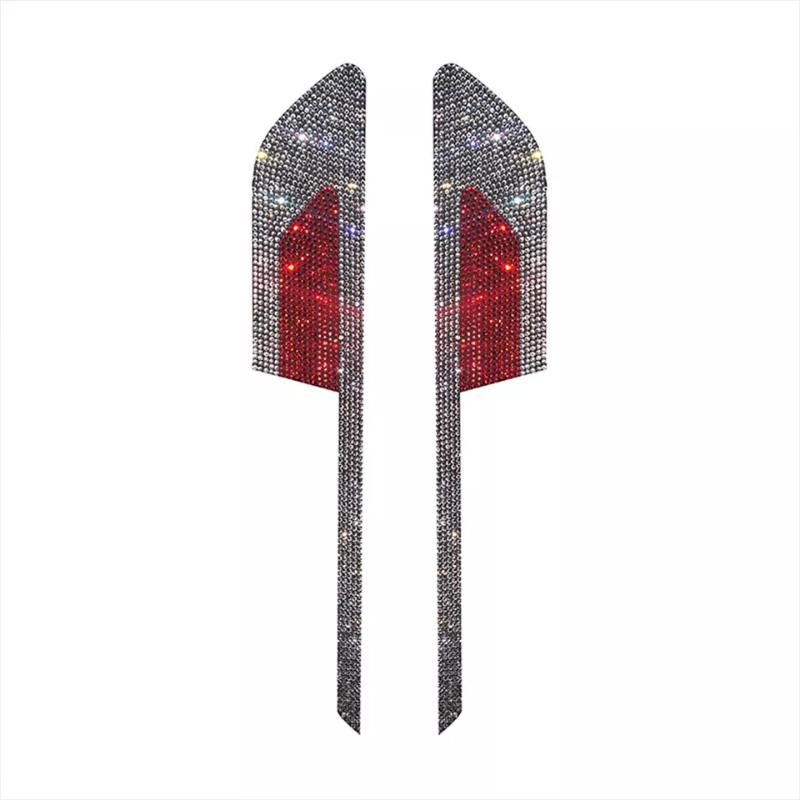 2 Stück Diamant Auto Seitenkotflügel Aufkleber Antikollisions Dekorativer Aufkleber Auto Warnung Styling Bling Autozubehör für Frauen