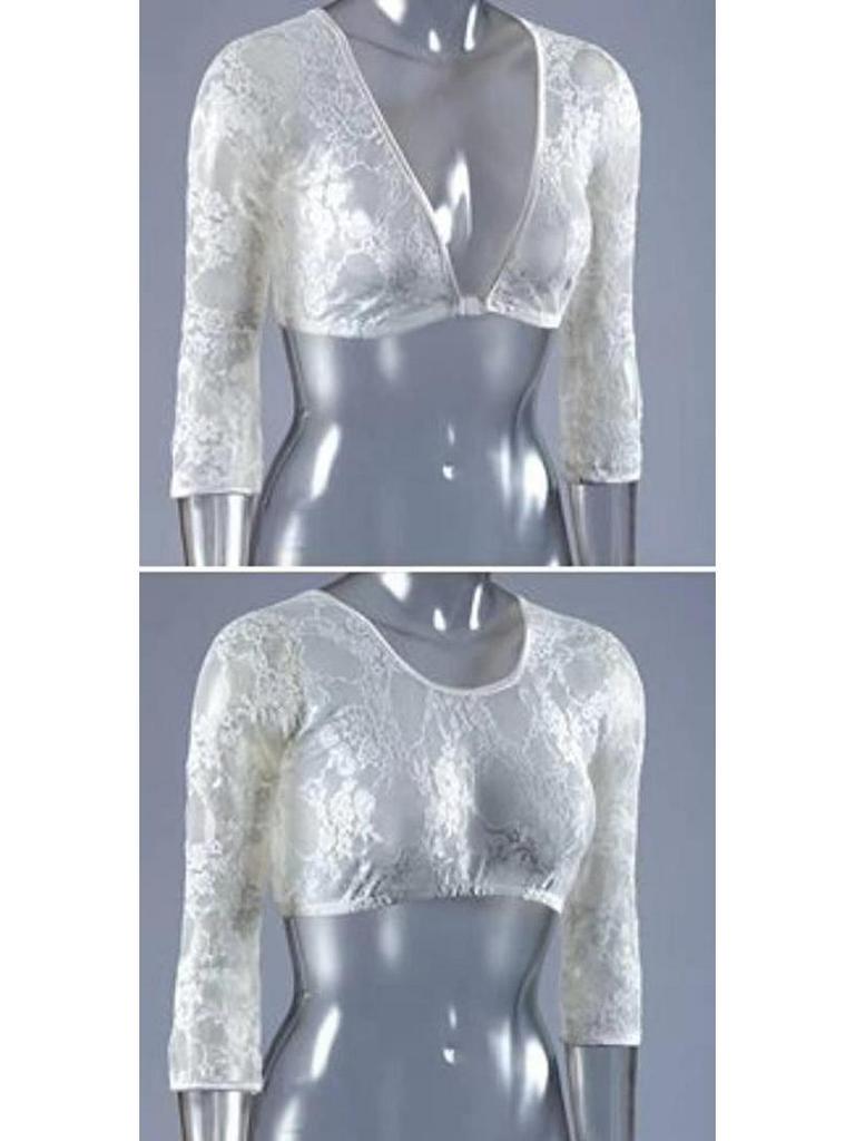 2021 Lace V-Neck See-Through Long Sleeve Crop Cardigan