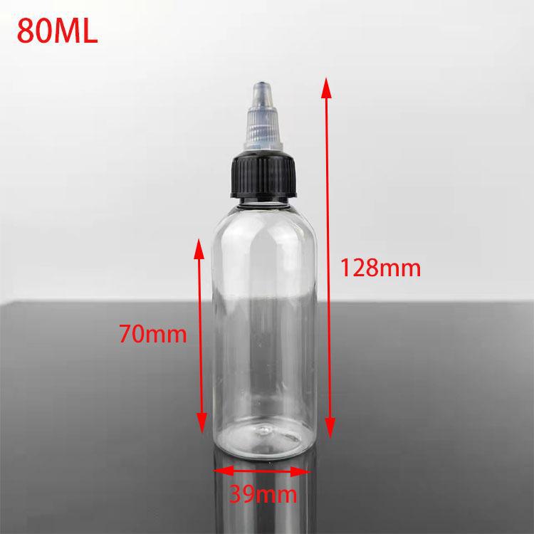 80ml Transparent PET Plastic Squeeze Dropper Bottle for Gel, Glue, or Pigment