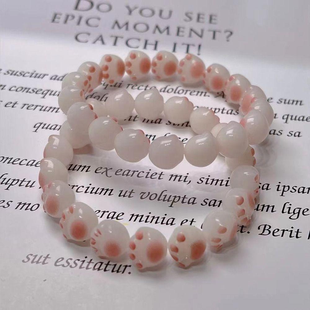 Paw Beads Resin Fashion Jewelry Niche Design Ins Style Bracelet Hand Strap Hand Rope Women Bracelet