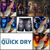 Totenkopf-Print Dämon Geist Dunkles Training Muay Thai Kickboxen Boxen MMA Shorts Unisex Fitnessstudio Fitness Workout Schnelltrocknend Elastischer Bund