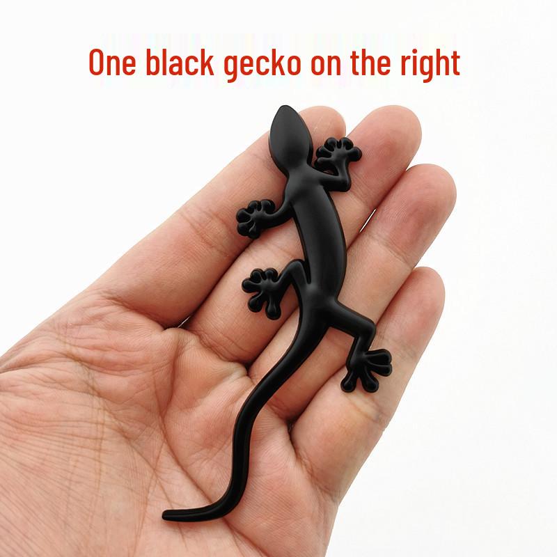Gecko Car Emblem: Fun Metal Body & Tail Decoration Sticker