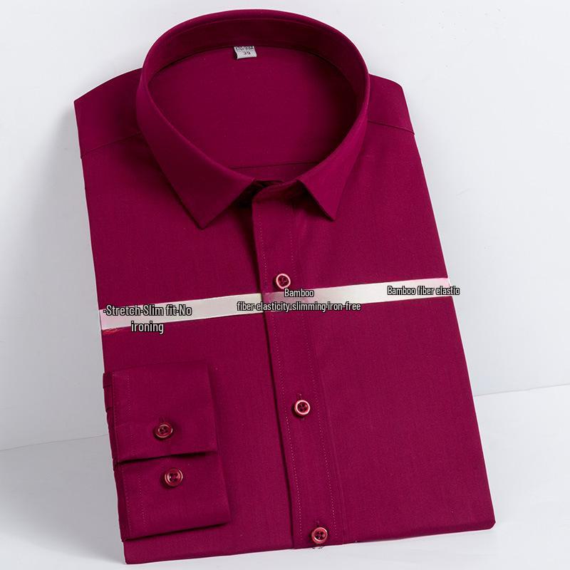 Men's Long-Sleeve Non-Iron Cotton Bamboo Shirt