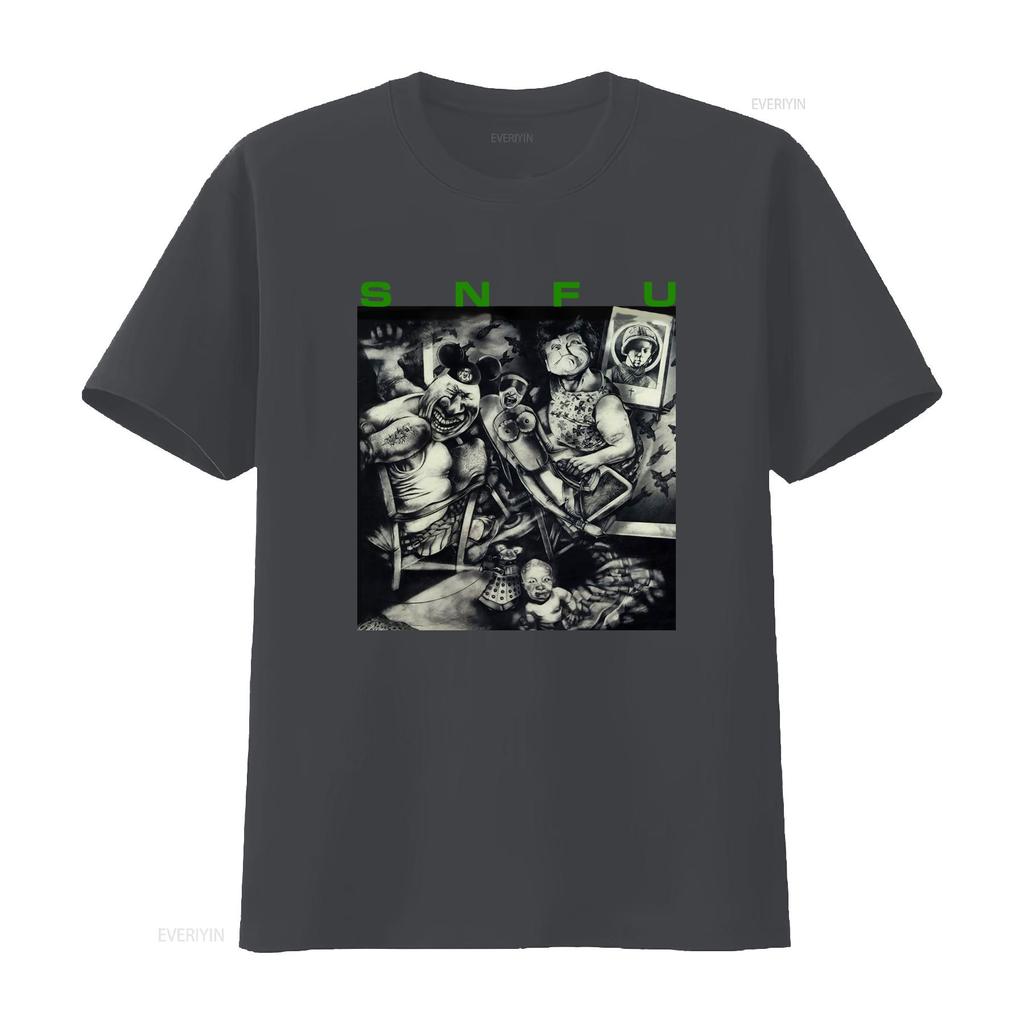 Snfu Better Than A Stick In The Eye Album Cover Print Black T Shirt vintage Washed Top For Everyday Wear Stylish graphic