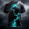 Men's Optical Illusion Lightning 3D T Shirt Short Sleeve T Shirt 3D Print Crew Neck Shirt Fashion Exaggerated Daily Casual Daily