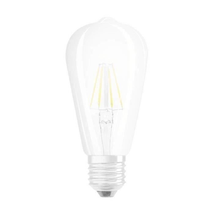 OSRAM Ampoule LED Edison clair filament 7W=60 E27 chaud