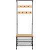 Bambus-Kleiderständer für den Flur Garderobe 66x32x183 Vw2Nb Begryf