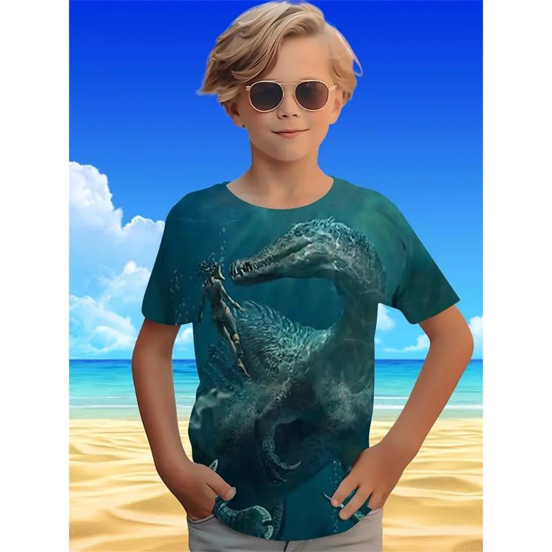 

2024 Animal Wolf 3D Print Top Tee Shirt Kids Boys Clothes Anime Short Sleeve Casual Children s Clothing Fashion T Shirt 160CM