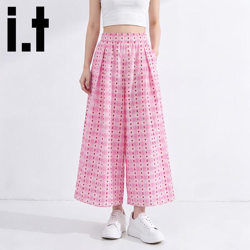 Girls Summer Pink Plaid Heart Skirt Shorts 150