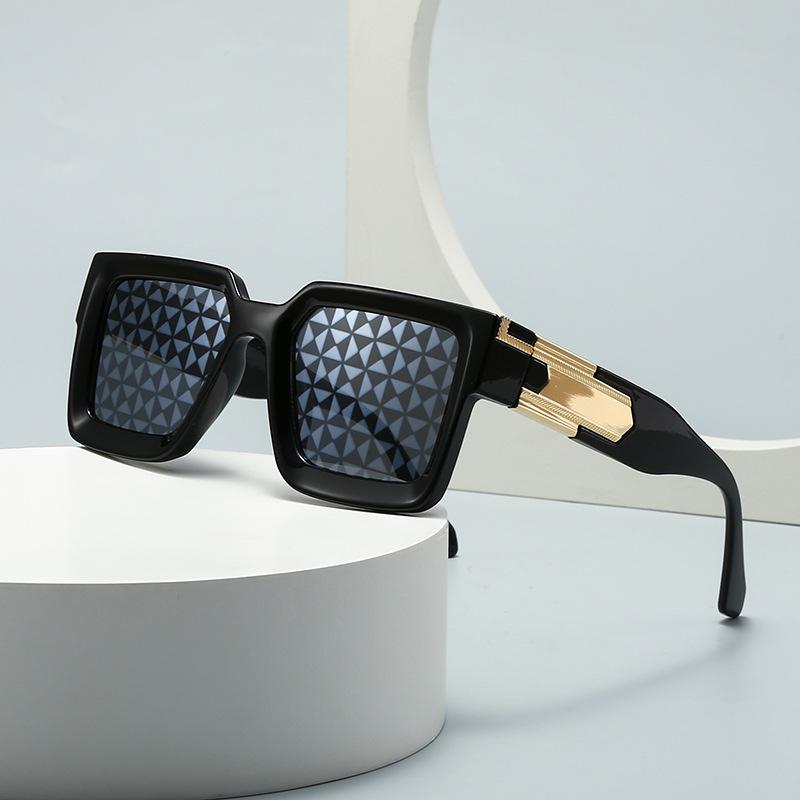 Classic Big Concave Frame Square Sunglasses Women For Men Luxury Brand Designer Vintage Punk Sunglasses Popular Driving Shades