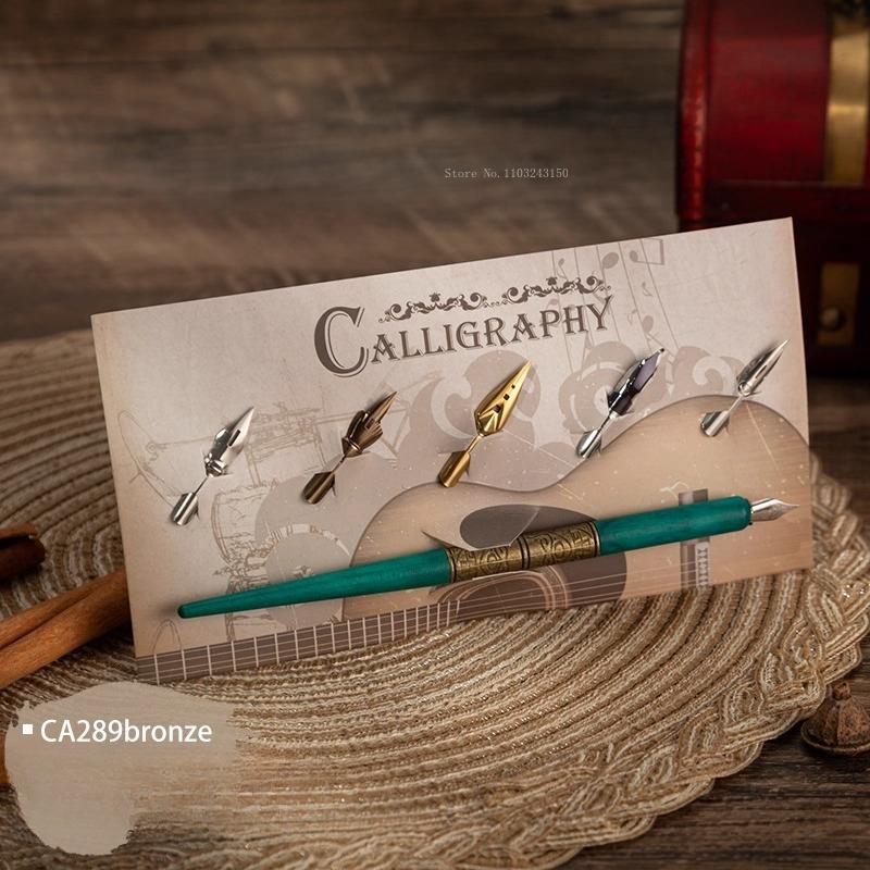 Card-mounted Solid Wood Watercolor Pen Pole with Tip Set Students' Calligraphy Writing Hand-drawing Comic Creation Dip Pens