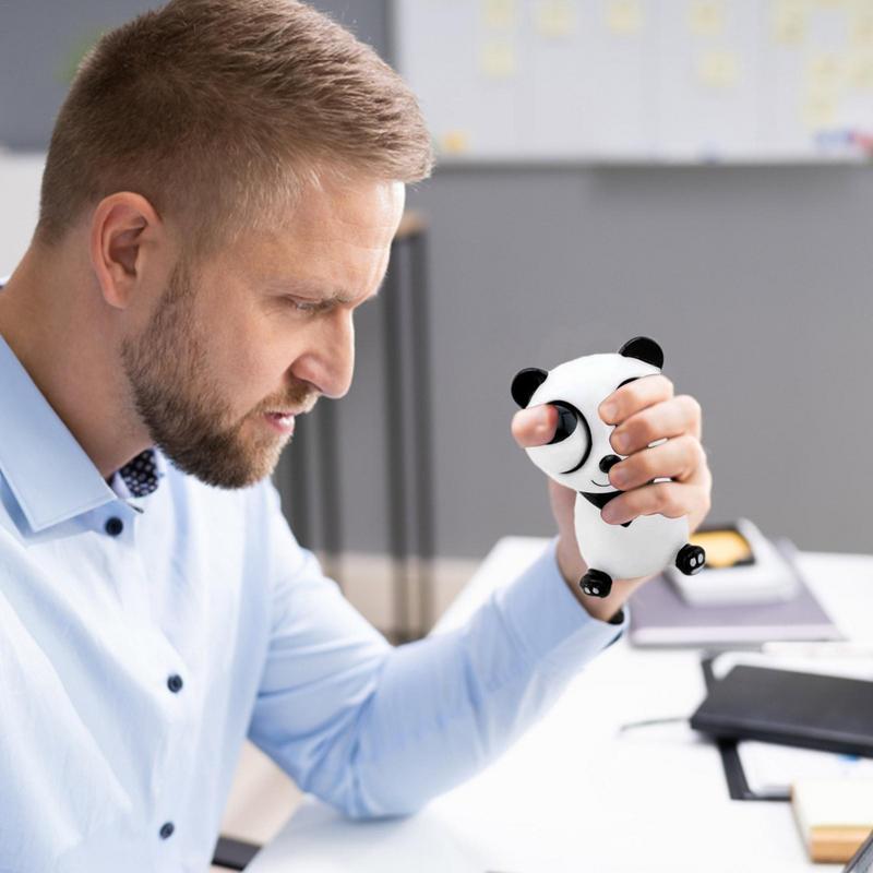 Cartoon Animal Decompression Toy Stress Reduction Ball Cute Little White Panda Squeeze Pop Eye Squeeze Antistress Toy