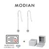 MODIAN 0.6CT D Moissanite Drop Earrings 925 Silver Lab Diamond Link Chain Hook Earrings For Women Fine Jewelry