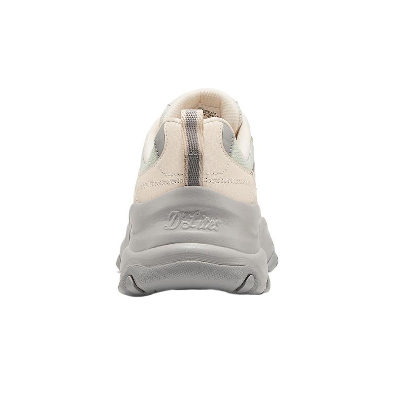 Skechers DLites Mesh Wildleder Synthetikleder Color Block Schnürung Atmungsaktiv Low-Top Dad Sneaker Damensneaker 150830-LGPK