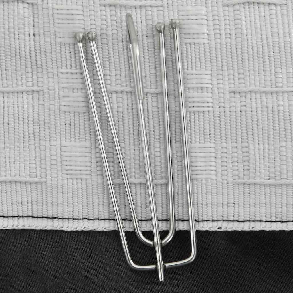 Blackout Curtains with Hooks Linen Look 2 Pcs 140 X 175 Cm
