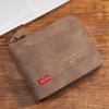 Schoolbag1011 new men's wallet short horizontal zipper 30% off change bag retro casual buckle square bag