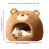 Warm Cat Bed, SemiClosed Snug Sleeping Bag, Thickened Plush, Indoor Winter Gentleman Bear Small