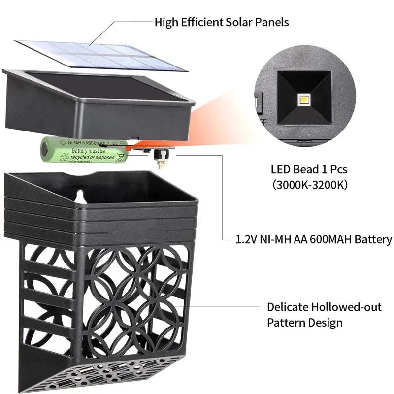 IP65 Waterproof Landscape Wall Washer Lights Garden Outdoor Decor Wall Solar Panel Power Home Courtyard Balcony Fence Lights