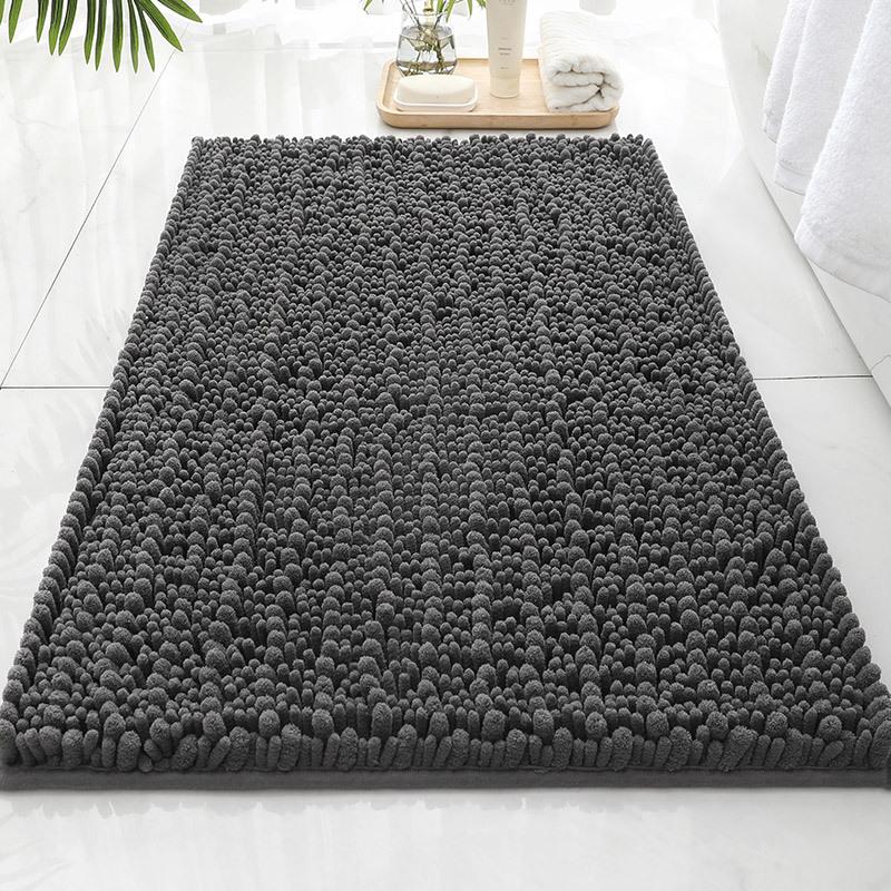 Coarse Chenille Bath Mat Entrance Mat Bathroom Water Absorbent Non-Slip Foot Mat Entryway Thickened Carpet