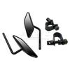 2pcs Universal Black Motorcycle Side Mirrors with Clamp Fit For 22-25mm Handlebar