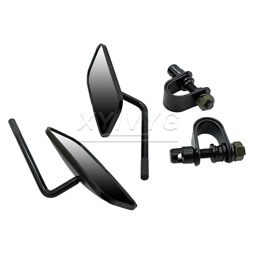 2pcs Universal Black Motorcycle Side Mirrors with Clamp Fit For 22-25mm Handlebar