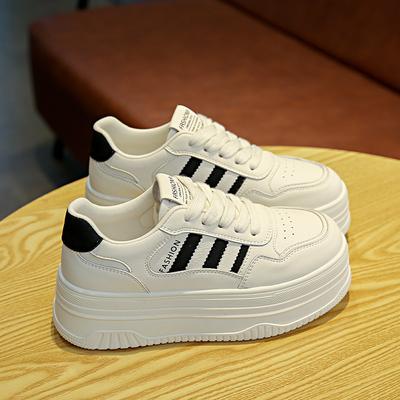 Cowhide Version~ Little White Shoes Children's Spring New Genuine Leather Women's Shoes Thick-soled Heightening Casual Sports Board Shoes