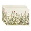 Antique Herbs and Wild Flowers Summer Placemats Set of 4, 12x18 Inch Seasonal Wildflower Spring Table Mats for Party Kitchen Dining Decoration