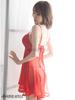 Sexy Rigid M Size [Vivid Style] Lingerie, Babydoll, Mesh, Lace, Basic, Sheer, Beautiful, Women's, Red,
