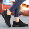 Women'S Shoes Spring New Casual Sneakers Comfortable Mesh Breathable Flying Knitted Sneakers Fashion Student Shoes Pure Black