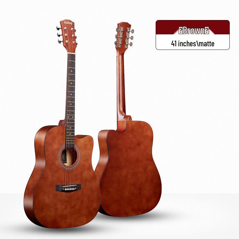 Bright Matte 41-Inch Folk Guitar - Perfect for Beginners