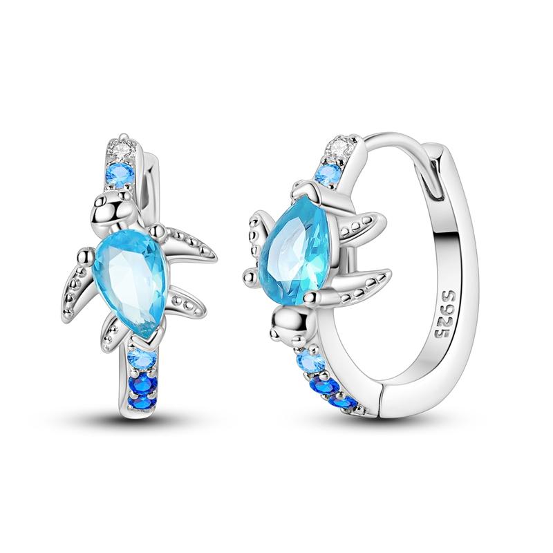 2025 New 925 Sterling copper Hoop Earrings Flowers Zircon Drop Earrings Stud For Woman Fine Birthday Wedding Party Zircon Gifts
