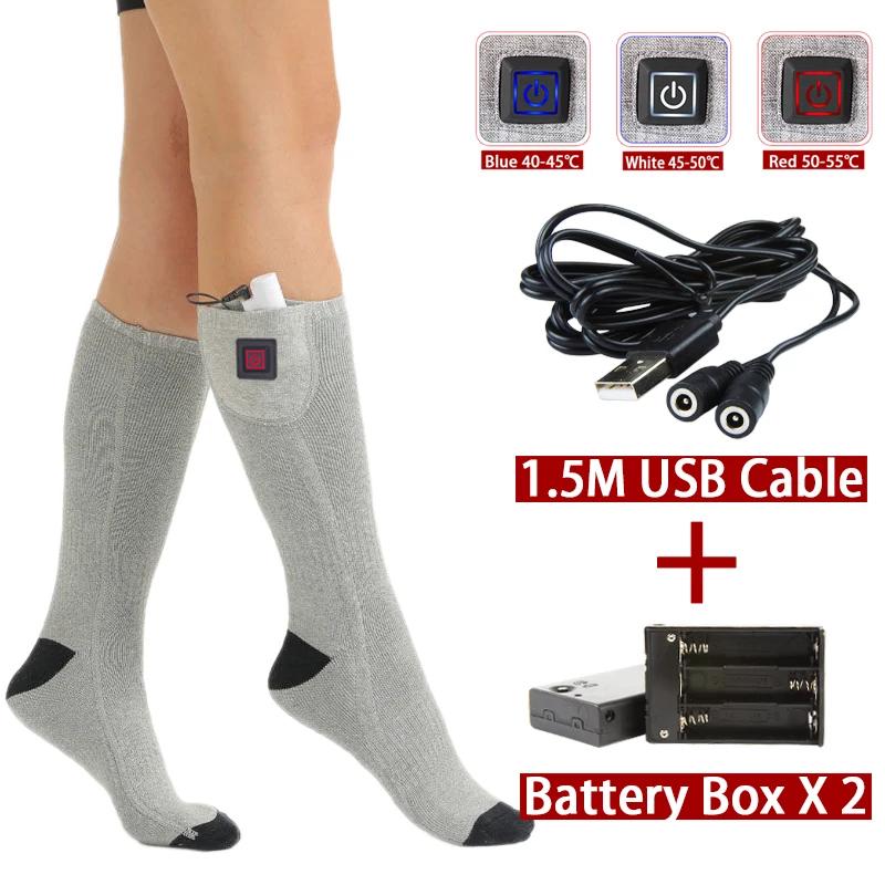 Winter Electric Heated Socks Men's Women's Thermal Heating Thermosocks Foot Warmer Socks Trekking Ski Cycling Outdoor Warm Socks