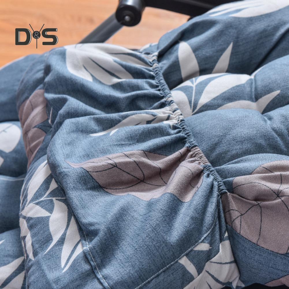 Blooming Bouquet Foldable Leaf Print Double-sided Lounge Chair Cushion Pad Soft Thicken Seat Mat