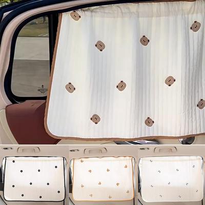 Car Blackout Curtain Thick Car Window Shades Baby Accessory Infant Styling Cloth Protector Kids Auto Flower H4t1