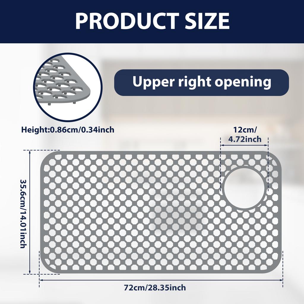 Sink Protectors for Kitchen Sink, Silicone Dish Rack Kitchen Sink Mat Protect Sink from Stains, Damage, Scratches, Sink Mat
