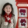 Korean Style Cute Red Knit Scarf for Children - Cozy Autumn/Winter Neck Warmer for Festive Season