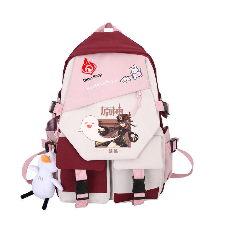 Large Capacity Schoolbag with Shoulder Strap; Student Three-piece Pencil Case Set