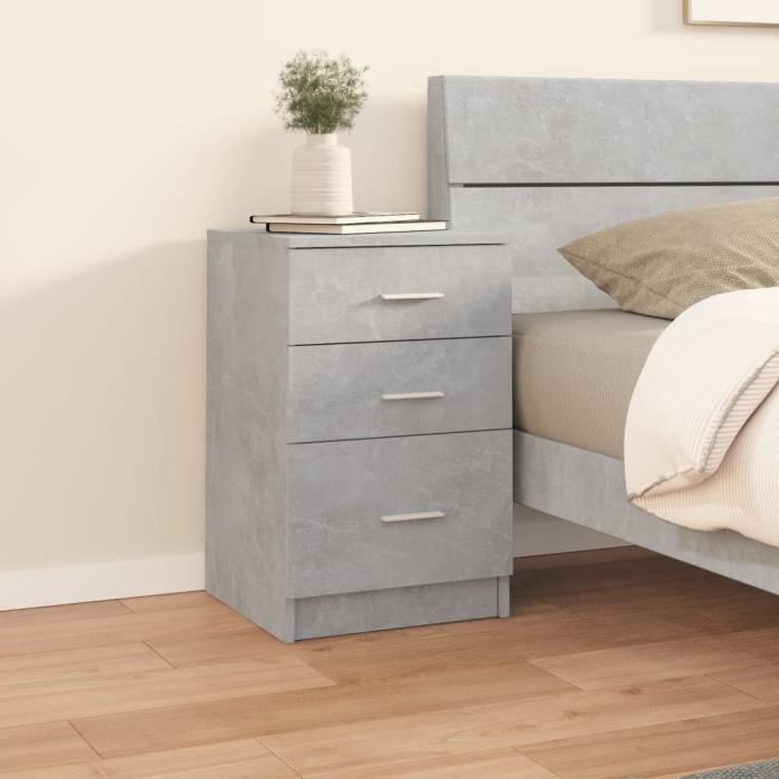 VidaXL Table de chevet Gris béton 40x40x63 cm Bois d’ingénierie808643