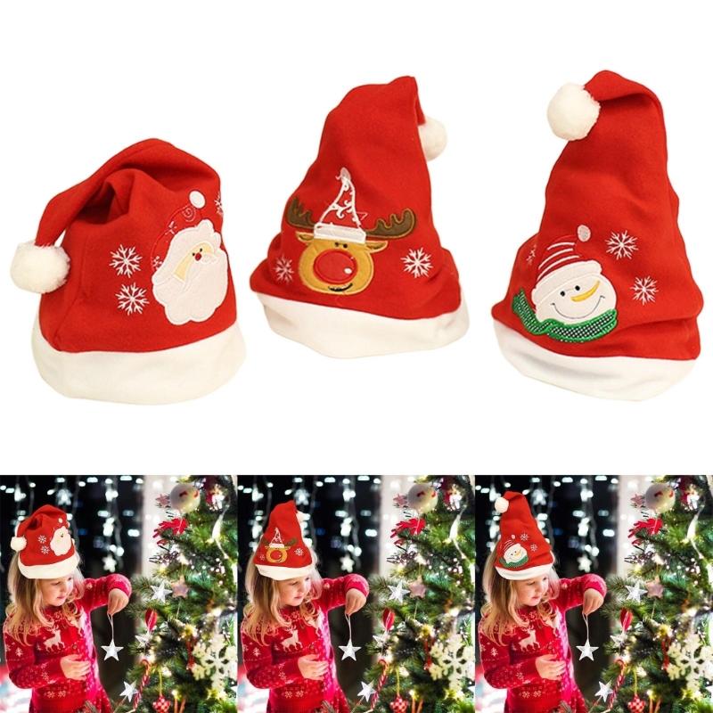 10pcs Exquisite Christmas Hat, Santa Hat Holiday Hat for Unisex Adults Festival Party Hat Plush Santa Hat Red Hat