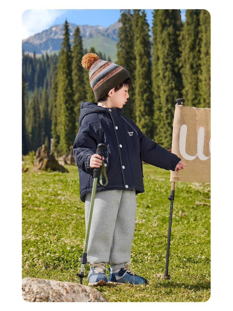 European Boys' Waterproof Padded Winter Jacket with Fleece Lining - Trendy 2025 Children's Outerwear for Toddlers