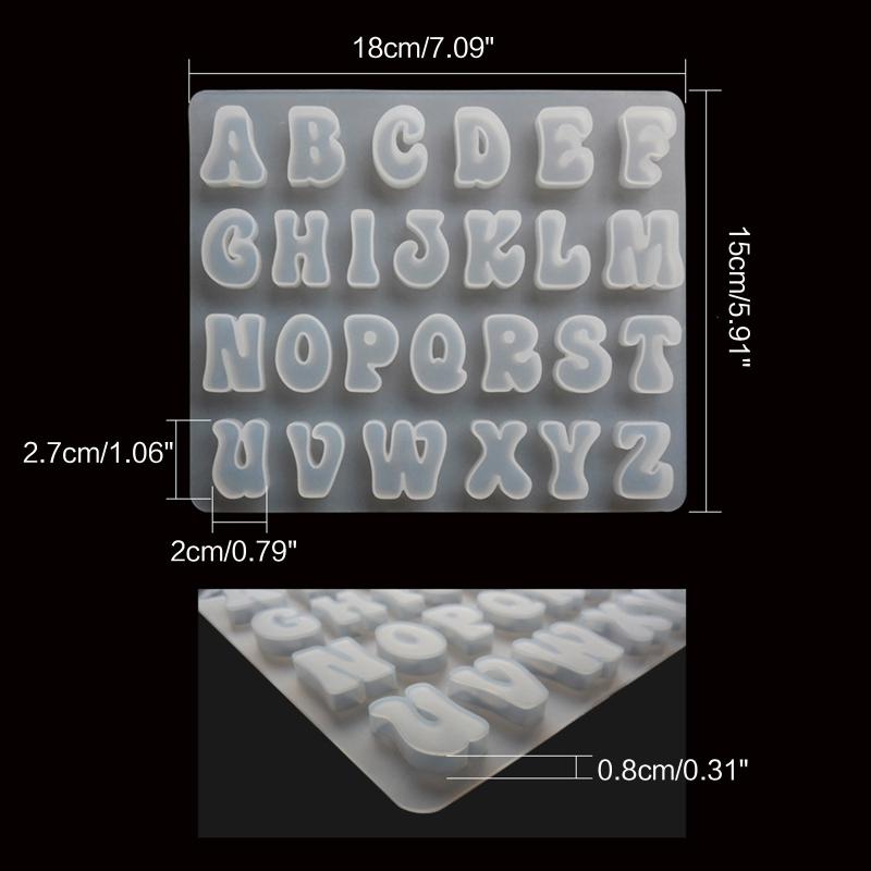Silicone Alphabet Mould,Letter Non-Stick Chocolate Moulds,Baking Mold,Handmade Wax Resin Moulds,DIY Letter Jewelry Molds