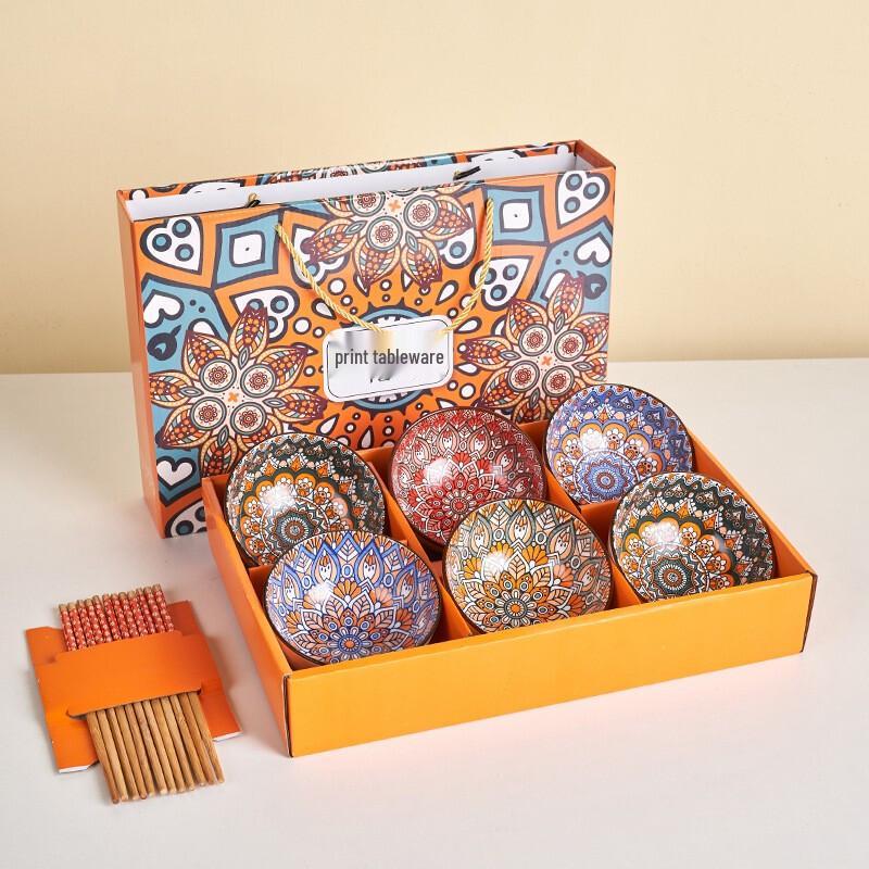 Jingxun Auspicious Ceramic Bowl & Chopstick Set