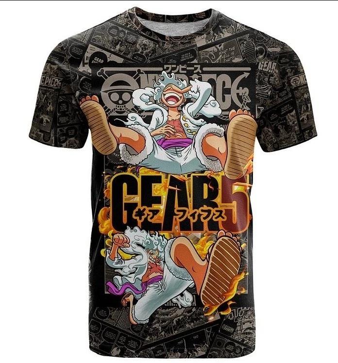 

One Piece Gear 5 anime manga casual T-shirt shirt sports short sleeve polyester DE 4XL