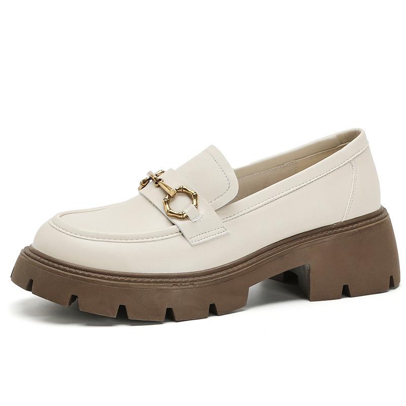 

Leather flat for Huizhou women s shoes Su Yinyin same black small leather shoes for women s autumn and winter new loafers for women 40 абрикосовий