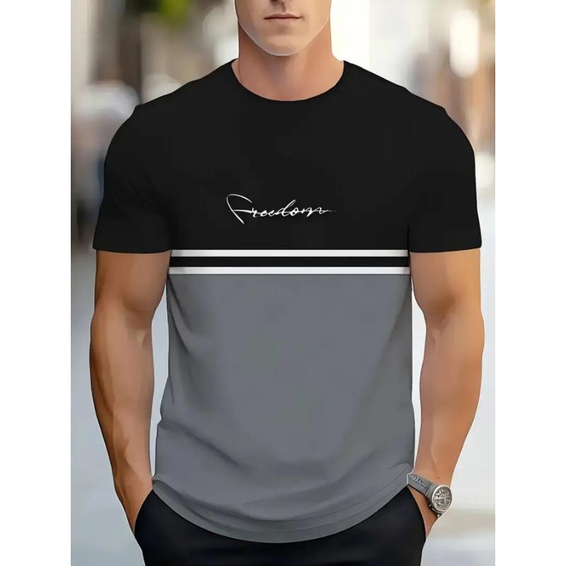 Summer Round Neck 3D MILAN Pattern Print Top Fashionable Casual Short Sleeved Men's T-shirts