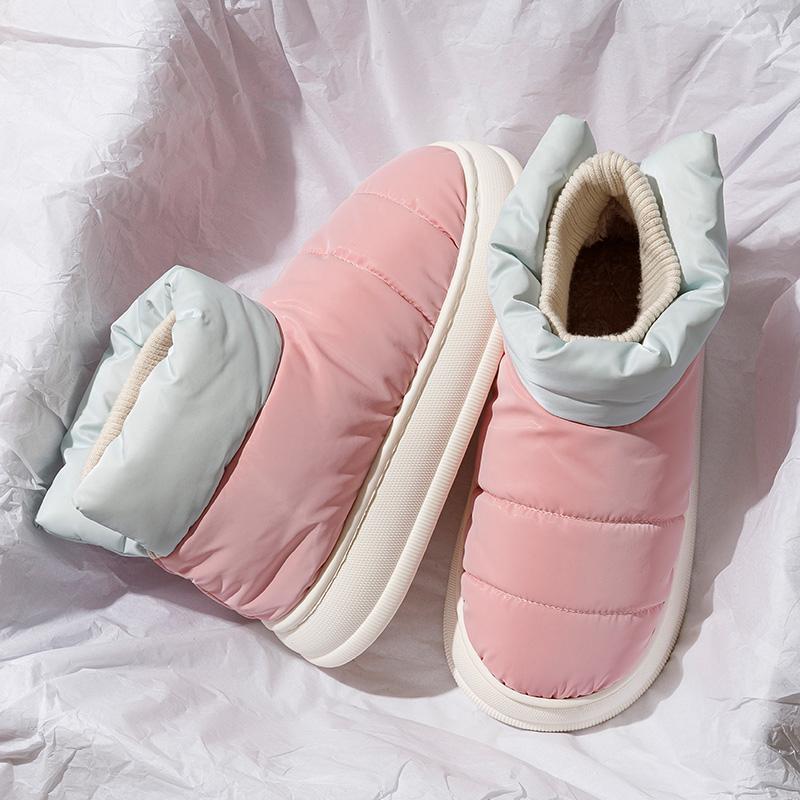 High-top Cotton Slippers Winter Bag and Indoor Home Down Warm Confinement Cotton Shoes Winter