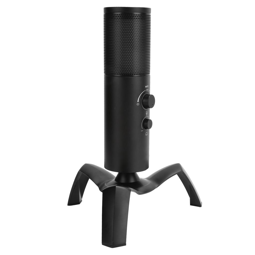 PC USB Condenser Microphone Dual Directional for Laptop Karaoke Live Broadcast RecordingBlack
