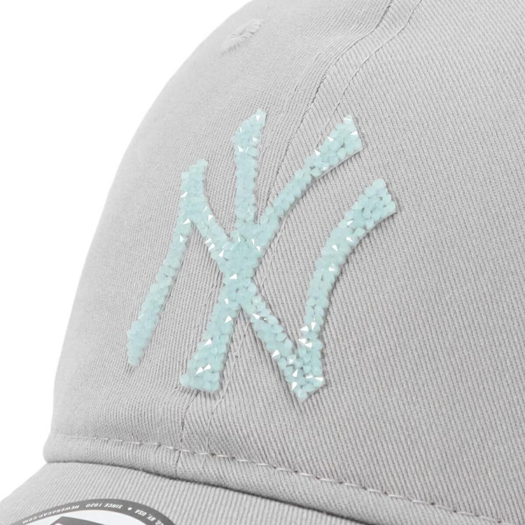 New Era 9FORTY Unstructured Beads Logo MLB NY Snow Grey Cap FREE 940UNST BEADS LG NEYYAN GRY